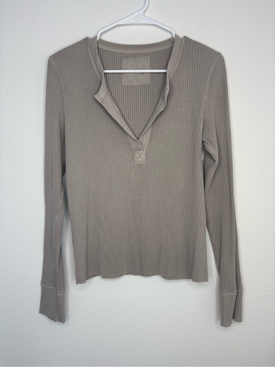 aerie Tops - Aerie Taupe Fireside Longsleeve Henley Shirt